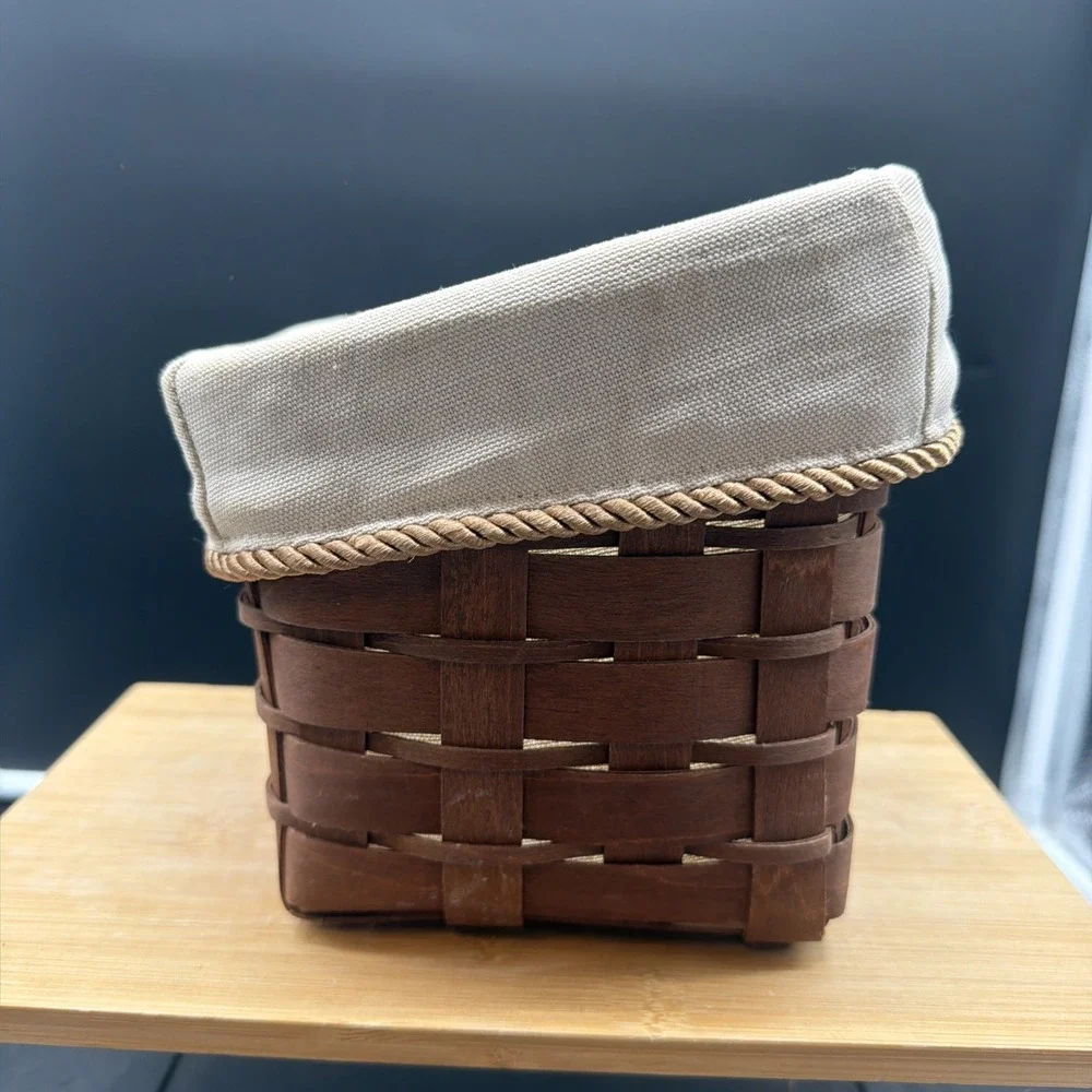 Longaberger 2010 Dark Stain Sort & Store Medium Bin Basket Liner Protector
